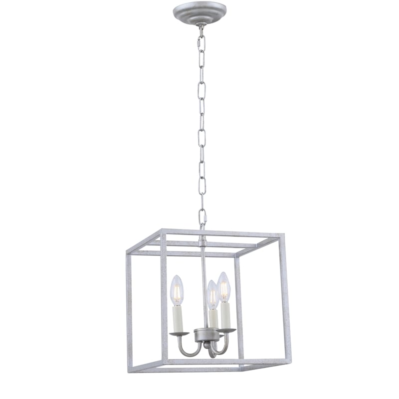 Living District Eclipse 3 Light Vintage Silver Pendant