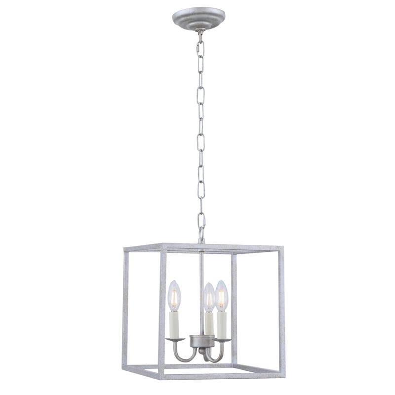 Living District Eclipse 3 Light Vintage Silver Pendant
