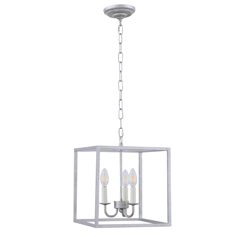 Living District Eclipse 3 Light Vintage Silver Pendant