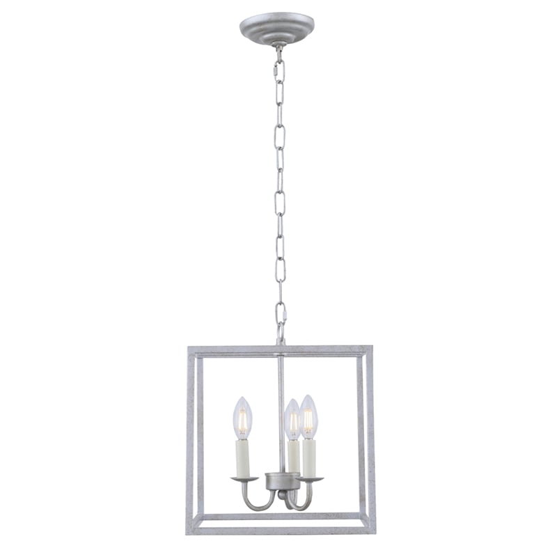 Living District Eclipse 3 Light Vintage Silver Pendant