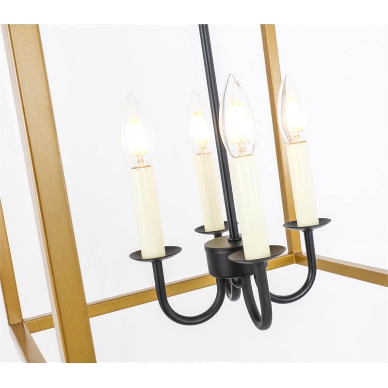 Living District Eclipse 4 Light Brass and Black Pendant