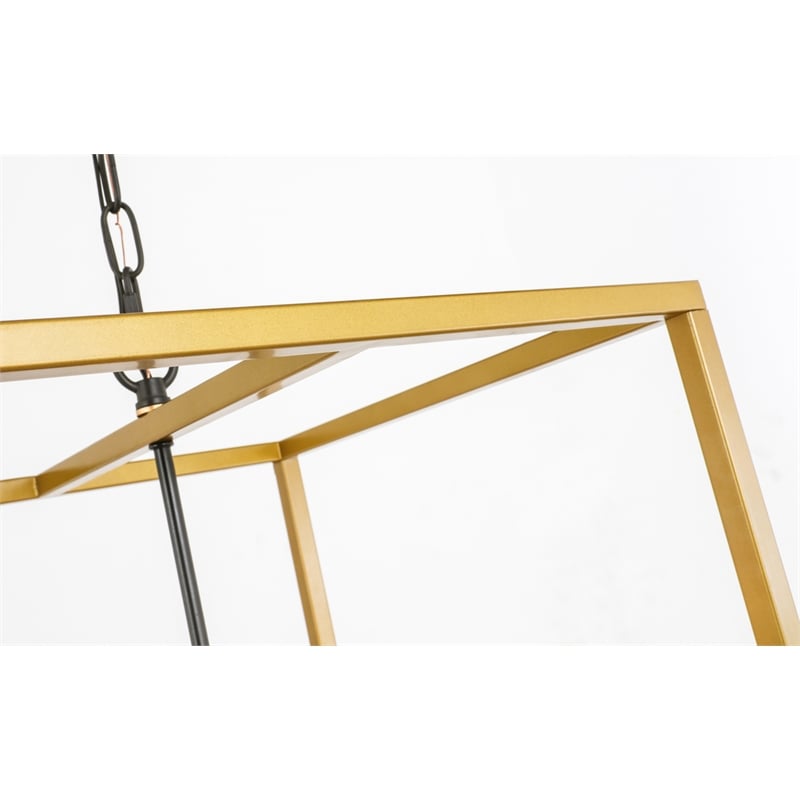 Living District Eclipse 4 Light Brass and Black Pendant