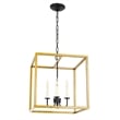 Living District Eclipse 4 Light Brass and Black Pendant