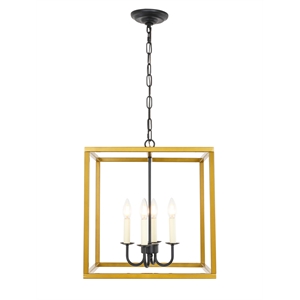 Living District Eclipse 4 Light Brass and Black Pendant