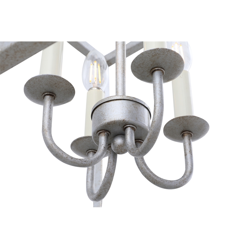 Living District Eclipse 4 Light Vintage Silver Pendant