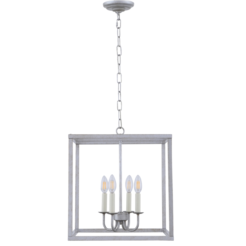 Living District Eclipse 4 Light Vintage Silver Pendant