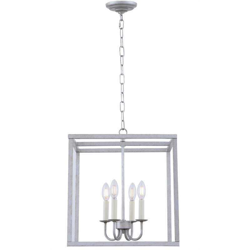 Living District Eclipse 4 Light Vintage Silver Pendant