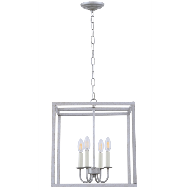 Living District Eclipse 4 Light Vintage Silver Pendant