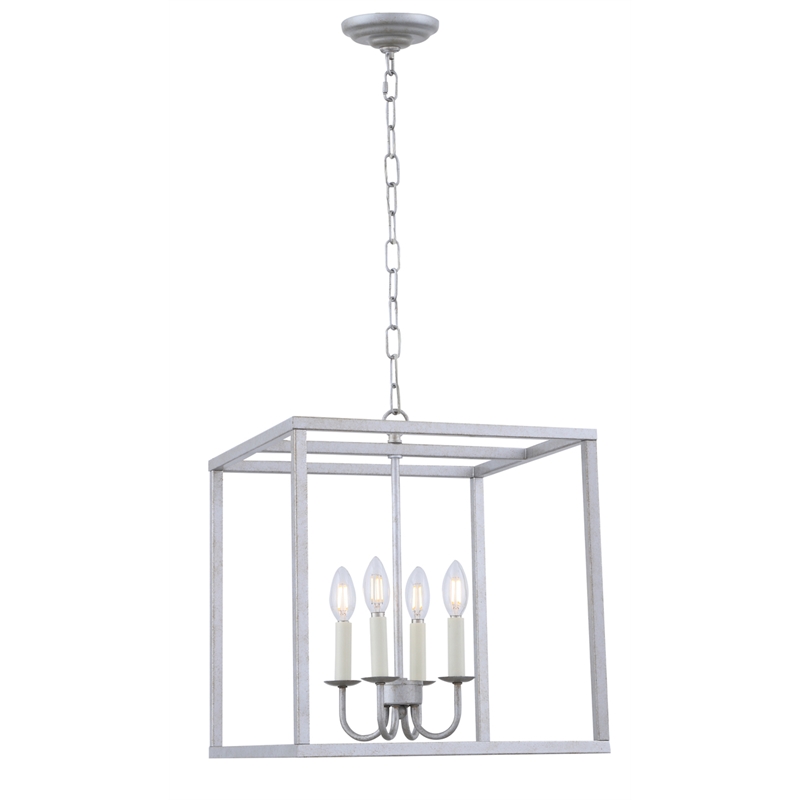 Living District Eclipse 4 Light Vintage Silver Pendant