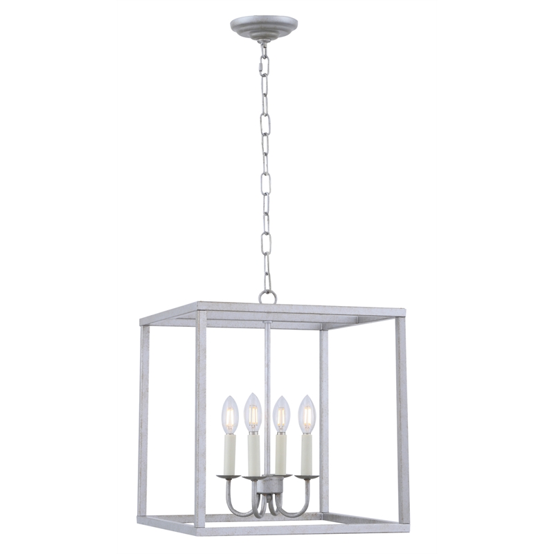 Living District Eclipse 4 Light Vintage Silver Pendant