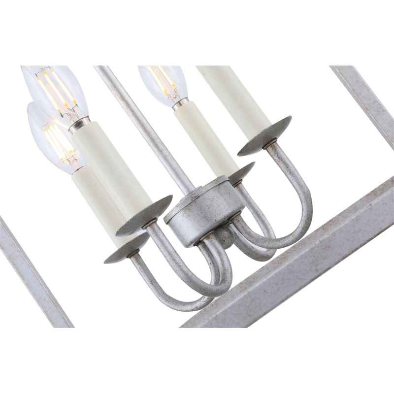 Living District Eclipse 4 Light Vintage Silver Pendant