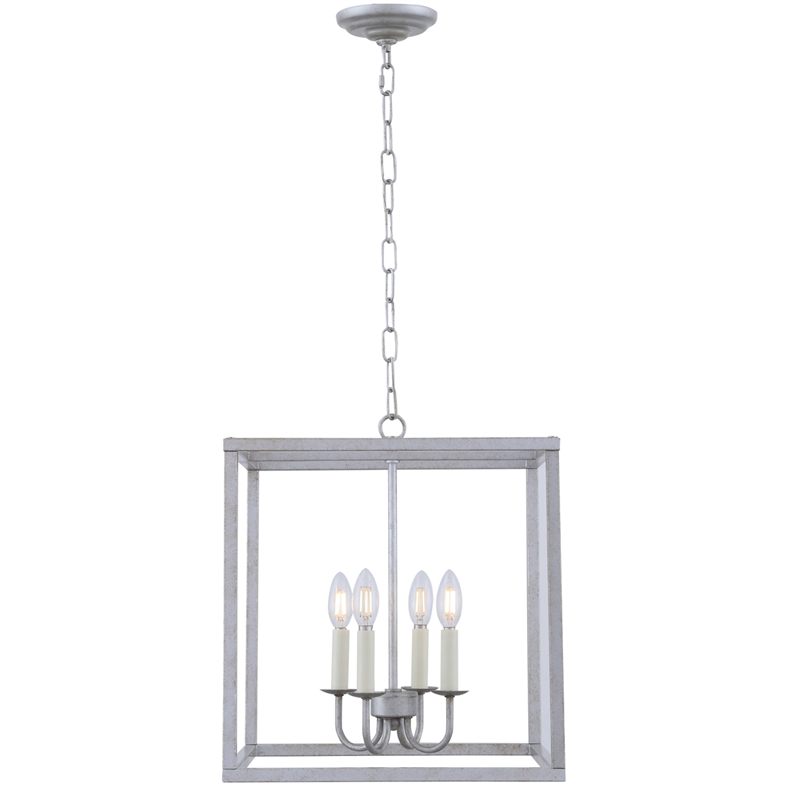 Living District Eclipse 4 Light Vintage Silver Pendant