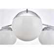 Living District Eclipse 6 Lights Chrome Pendant With Frosted White Glass