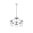 Living District Eclipse 6 Lights Chrome Pendant With Clear Glass
