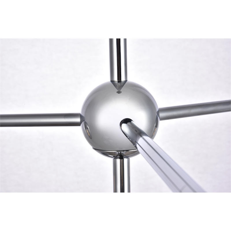 Living District Eclipse 6 Lights Chrome Pendant With Clear Glass