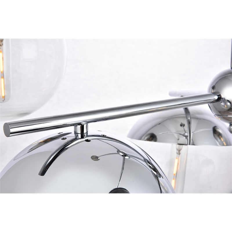Living District Eclipse 6 Lights Chrome Pendant With Clear Glass