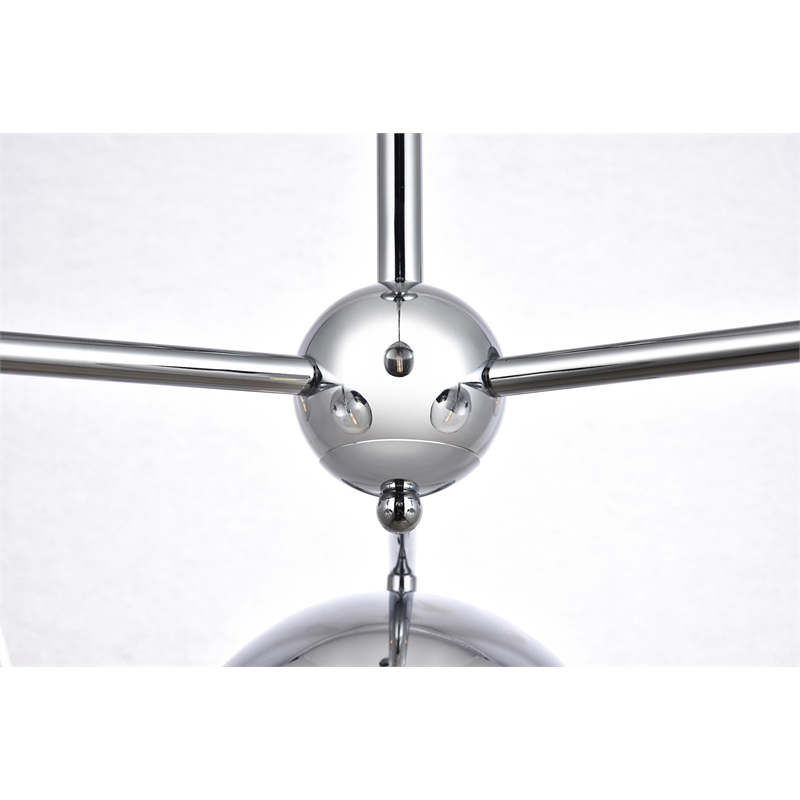 Living District Eclipse 6 Lights Chrome Pendant With Clear Glass