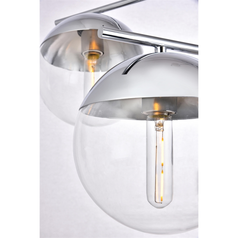 Living District Eclipse 6 Lights Chrome Pendant With Clear Glass