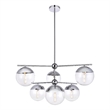 Living District Eclipse 6 Lights Chrome Pendant With Clear Glass