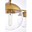 Living District Eclipse 6 Lights Brass Pendant With Clear Glass