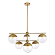 Living District Eclipse 6 Lights Brass Pendant With Clear Glass
