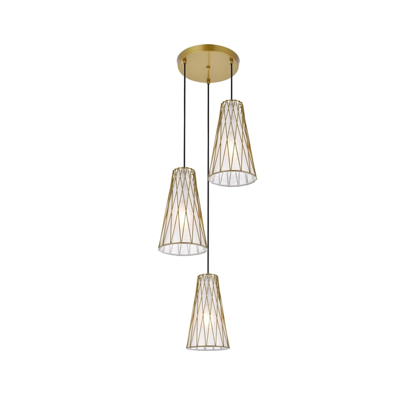 Living District Modesta 3 Light Brass Pendant