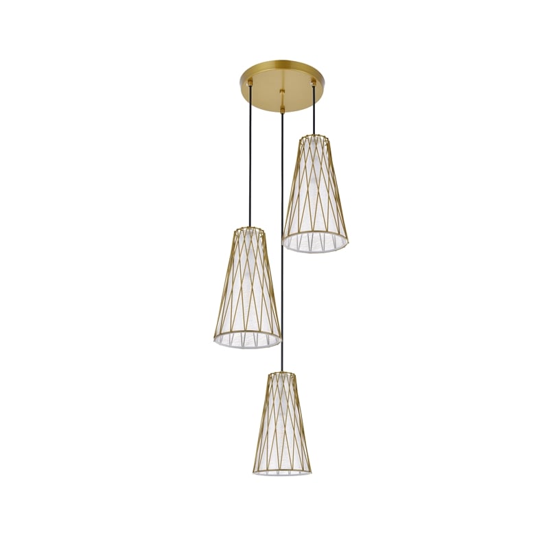 Living District Modesta 3 Light Brass Pendant