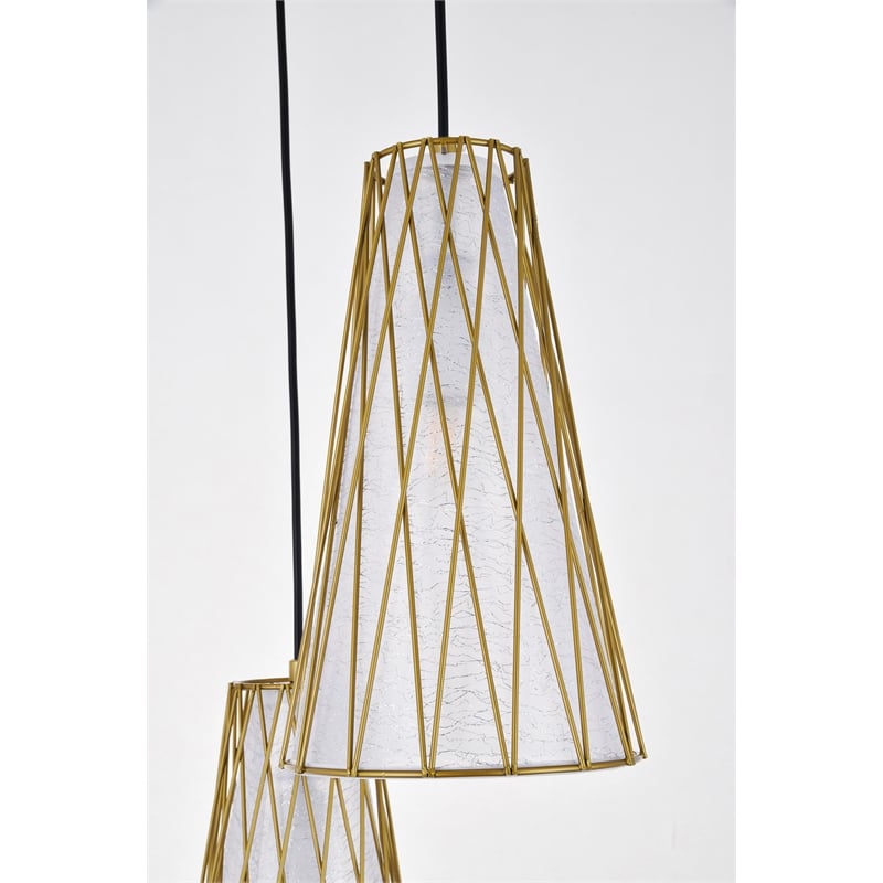 Living District Modesta 3 Light Brass Pendant