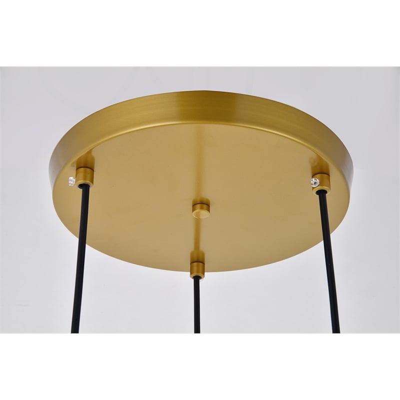 Living District Modesta 3 Light Brass Pendant