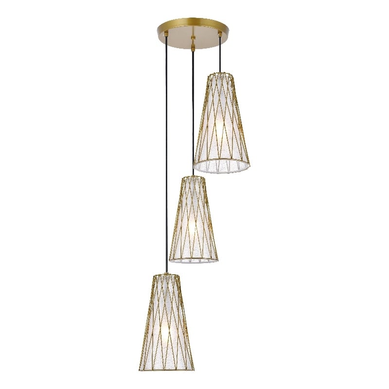 Living District Modesta 3 Light Brass Pendant