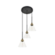Living District Histoire 3 Light Brass and Black Pendant