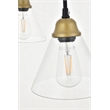 Living District Histoire 3 Light Brass and Black Pendant