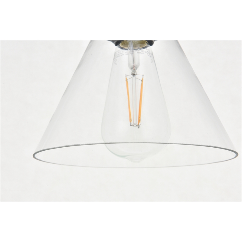 Living District Histoire 3 Light Brass and Black Pendant