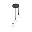 Living District Histoire 3 Light Brass and Black Pendant