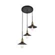 Living District Etude 3 Light Brass and Black Pendant