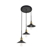Living District Etude 3 Light Brass and Black Pendant