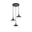 Living District Etude 3 Light Brass and Black Pendant