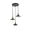 Living District Etude 3 Light Brass and Black Pendant