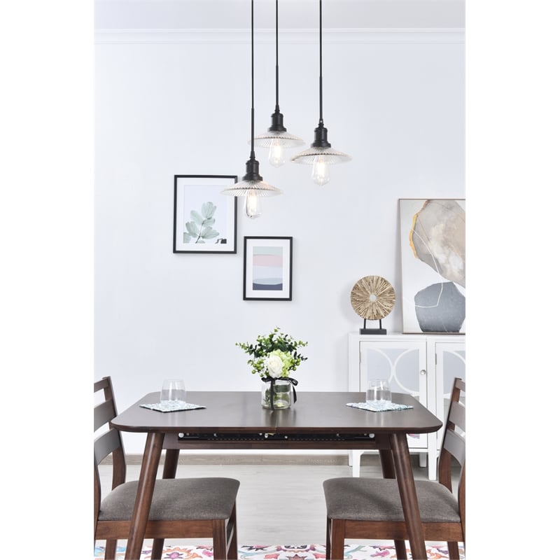 Living District Waltz 3 Light Black Pendant