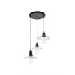 Living District Waltz 3 Light Black Pendant