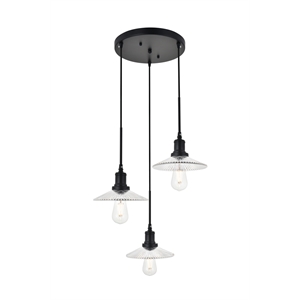 Living District Waltz 3 Light Black Pendant