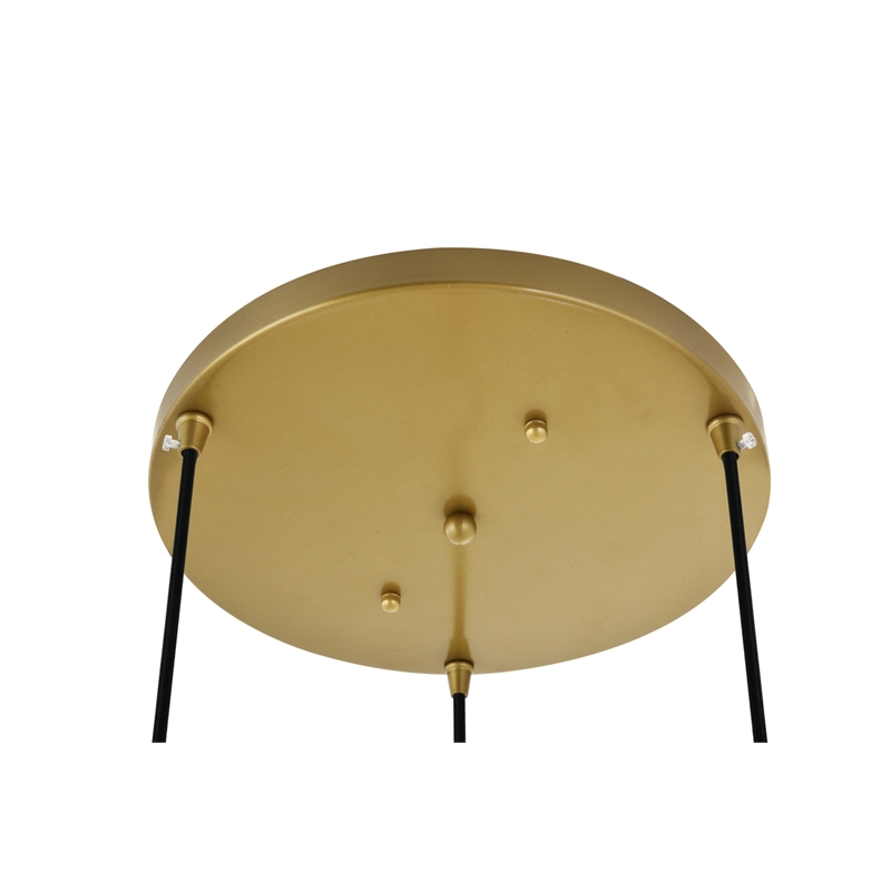 Living District Waltz 3 Light Brass Pendant