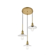 Living District Waltz 3 Light Brass Pendant