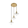 Living District Waltz 3 Light Brass Pendant