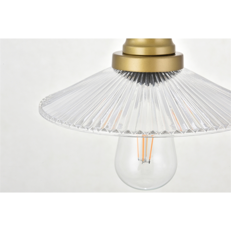 Living District Waltz 3 Light Brass Pendant