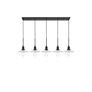 Living District Waltz 5 Light Black Pendant
