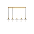 Living District Waltz 5 Light Brass Pendant