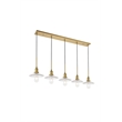Living District Waltz 5 Light Brass Pendant