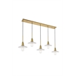 Living District Waltz 5 Light Brass Pendant