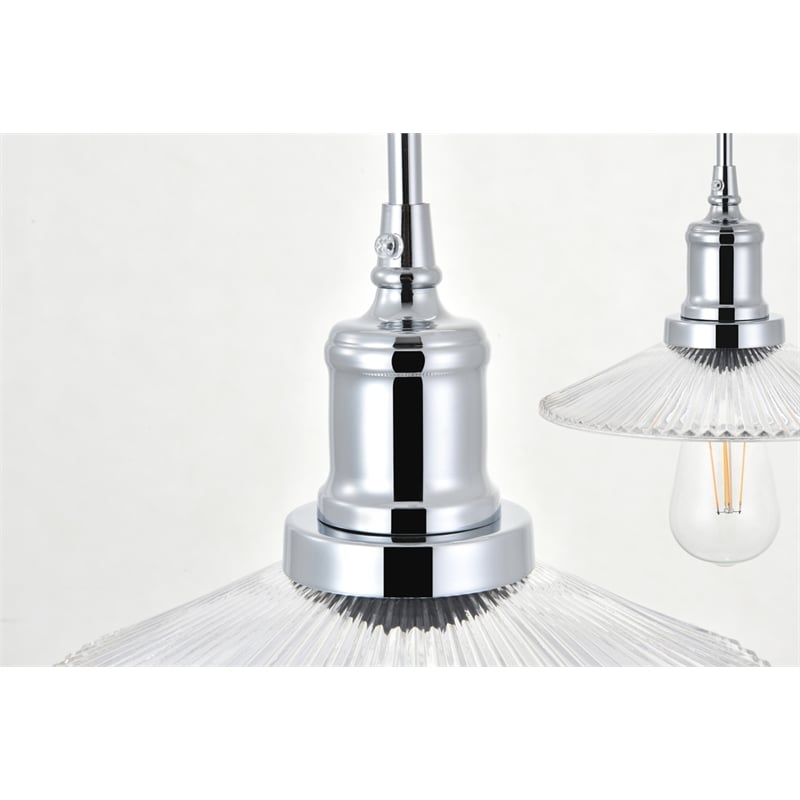 Living District Waltz 5 Light Chrome Pendant